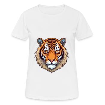 Tiger Buntes Aquarell Cartoon Kawaii Tier - Frauen T-Shirt atmungsaktiv - Weiß - Vorne - AI Model Female 172 dark (172cm)