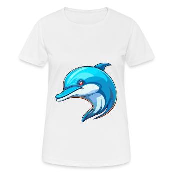 Delfin buntes Aquarell Cartoon Kawaii Tier - Frauen T-Shirt atmungsaktiv - Weiß - Vorne - AI Model Female 172 dark (172cm)