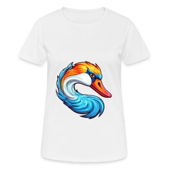 Schwan Buntes Aquarell Cartoon Kawaii Tier - Frauen T-Shirt atmungsaktiv - Weiß - Vorne - AI Model Female 172 dark (172cm)