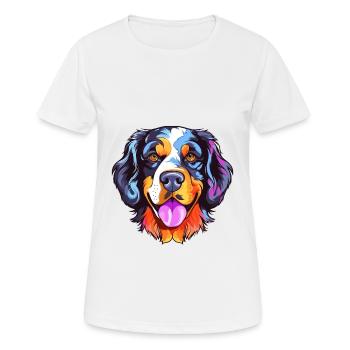 Hund Buntes Aquarell Cartoon Kawaii Tier - Frauen T-Shirt atmungsaktiv - Weiß - Vorne - AI Model Female 172 dark (172cm)