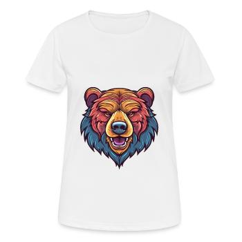 Bär buntes Aquarell Cartoon Kawaii Tier - Frauen T-Shirt atmungsaktiv - Weiß - Vorne - AI Model Female 172 dark (172cm)
