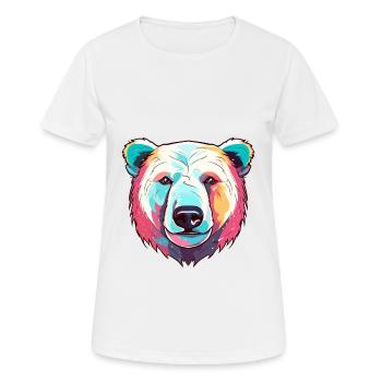 Ours Polaire Aquarelle Colorée Dessin Animé Kawaii Anim - T-shirt respirant Femme - blanc - Devant - AI Model Female 172 dark (172cm)
