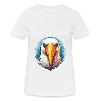 Albatross Colorful Watercolor Cartoon Kawaii Anima - Women's Breathable T-Shirt - white - Front - AI Model Female 172 dark (172cm)