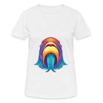 Walrus Colorful Watercolor Cartoon Kawaii Animal - Women's Breathable T-Shirt - white - Front - AI Model Female 172 dark (172cm)