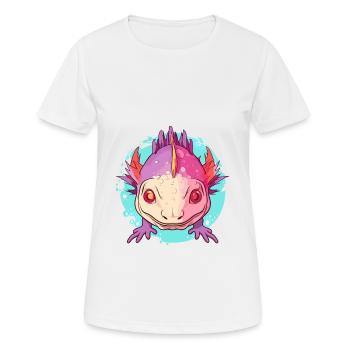 Axolotl Aquarelle Colorée Dessin Animé Kawaii Animal - T-shirt respirant Femme - blanc - Devant - AI Model Female 172 dark (172cm)