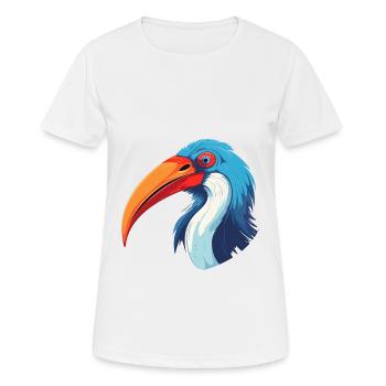 Ibis Colorful Watercolor Cartoon Kawaii Animal - Women's Breathable T-Shirt - white - Front - AI Model Female 172 dark (172cm)