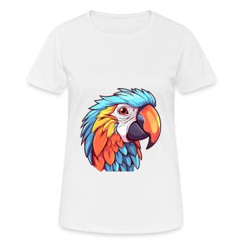 Parrot Colorful Watercolor Cartoon Kawaii Animal - Women's Breathable T-Shirt - white - Front - AI Model Female 172 dark (172cm)