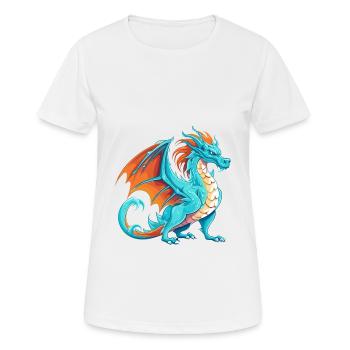 Dragon Colorful Watercolor Cartoon Kawaii Animal - Women's Breathable T-Shirt - white - Front - AI Model Female 172 dark (172cm)