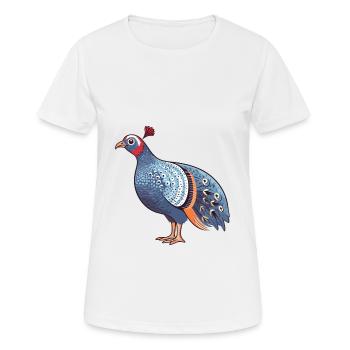 Pintade colorée aquarelle dessin animé Kawaii Ani - T-shirt respirant Femme - blanc - Devant - AI Model Female 172 dark (172cm)