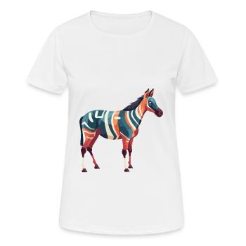 Okapi Colorful Watercolor Cartoon Kawaii Animal - Women's Breathable T-Shirt - white - Front - AI Model Female 172 dark (172cm)