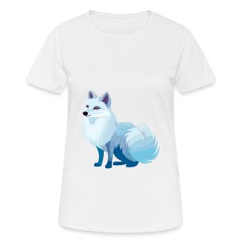 Arktisfuchs Bunte Aquarell-Karikatur Kawaii Anim - Frauen T-Shirt atmungsaktiv - Weiß - Vorne - AI Model Female 172 dark (172cm)