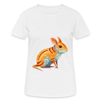 Elephant Shrew Colorful Watercolor Cartoon Kawaii - Women's Breathable T-Shirt - white - Front - AI Model Female 172 dark (172cm)