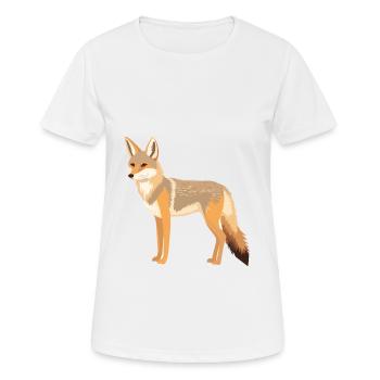 Kojote Buntes Aquarell Cartoon Kawaii Tier - Frauen T-Shirt atmungsaktiv - Weiß - Vorne - AI Model Female 172 dark (172cm)
