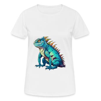 Basilisk Colorful Watercolor Cartoon Kawaii Animal - Women's Breathable T-Shirt - white - Front - AI Model Female 172 dark (172cm)