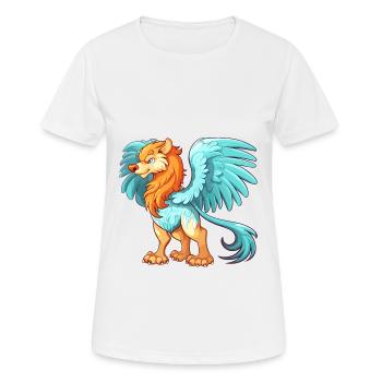 Griffon Aquarelle Colorée Dessin Animé Kawaii Animal - T-shirt respirant Femme - blanc - Devant - AI Model Female 172 dark (172cm)