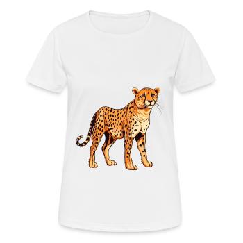 Cheetah Colorful Watercolor Cartoon Kawaii Animal - Women's Breathable T-Shirt - white - Front - AI Model Female 172 dark (172cm)