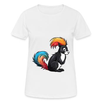Skunk Colorful Watercolor Cartoon Kawaii Animal - Women's Breathable T-Shirt - white - Front - AI Model Female 172 dark (172cm)