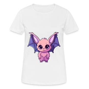 Fledermaus buntes Aquarell Cartoon Kawaii Tier - Frauen T-Shirt atmungsaktiv - Weiß - Vorne - AI Model Female 172 dark (172cm)