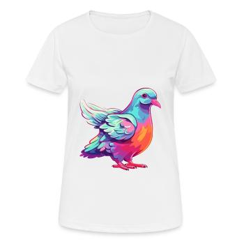 Dove Colorful Watercolor Cartoon Kawaii Animal - Women's Breathable T-Shirt - white - Front - AI Model Female 172 dark (172cm)