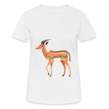 Impala Buntes Aquarell Cartoon Kawaii Tier - Frauen T-Shirt atmungsaktiv - Weiß - Vorne - AI Model Female 172 dark (172cm)