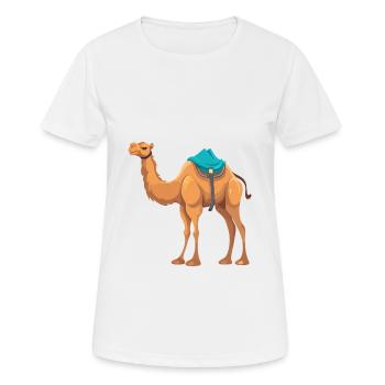 Kamel buntes Aquarell Cartoon Kawaii Tier - Frauen T-Shirt atmungsaktiv - Weiß - Vorne - AI Model Female 172 dark (172cm)