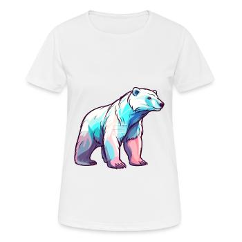 Ours Polaire Aquarelle Colorée Dessin Animé Kawaii Anim - T-shirt respirant Femme - blanc - Devant - AI Model Female 172 dark (172cm)