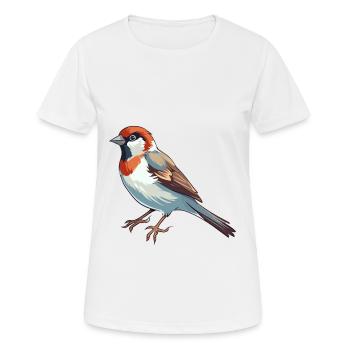 Sperling Buntes Aquarell Cartoon Kawaii Tier - Frauen T-Shirt atmungsaktiv - Weiß - Vorne - AI Model Female 172 dark (172cm)