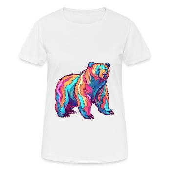 Bear Colorful Watercolor Cartoon Kawaii Animal - Women's Breathable T-Shirt - white - Front - AI Model Female 172 dark (172cm)