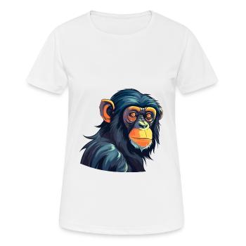 Bonobo Colorful Watercolor Cartoon Kawaii Animal - Women's Breathable T-Shirt - white - Front - AI Model Female 172 dark (172cm)