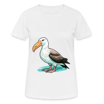 Albatross Colorful Watercolor Cartoon Kawaii Anima - Women's Breathable T-Shirt - white - Front - AI Model Female 172 dark (172cm)