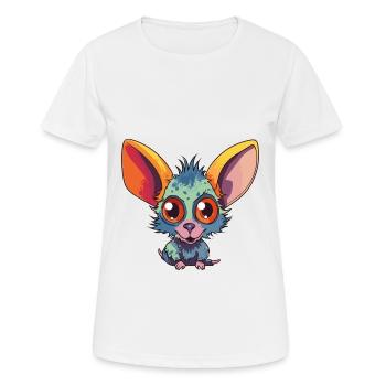 Aye Aye Colorful Watercolor Cartoon Kawaii Animal - Women's Breathable T-Shirt - white - Front - AI Model Female 172 dark (172cm)