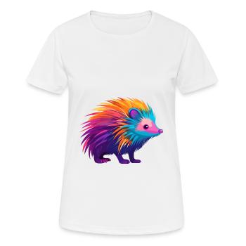 Stachelschwein Bunte Aquarell-Karikatur Kawaii Anima - Frauen T-Shirt atmungsaktiv - Weiß - Vorne - AI Model Female 172 dark (172cm)