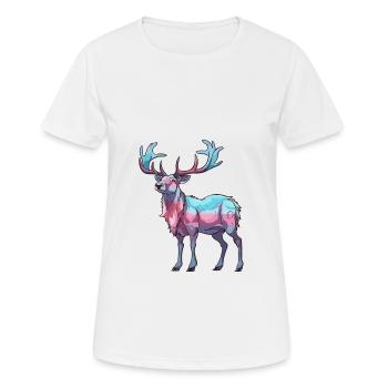 Karibu buntes Aquarell Cartoon Kawaii Tier - Frauen T-Shirt atmungsaktiv - Weiß - Vorne - AI Model Female 172 dark (172cm)