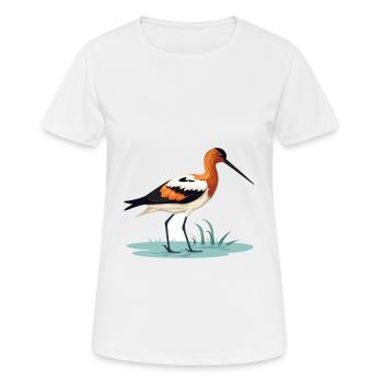 Avocet Colorful Watercolor Cartoon Kawaii Animal - Women's Breathable T-Shirt - white - Front - AI Model Female 172 dark (172cm)