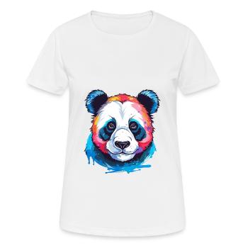Panda Buntes Aquarell Cartoon Kawaii Tier - Frauen T-Shirt atmungsaktiv - Weiß - Vorne - AI Model Female 172 dark (172cm)