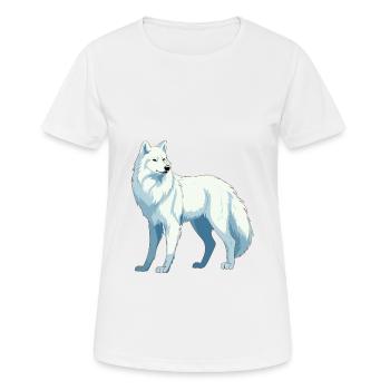 Arctic Wolf Colorful Watercolor Cartoon Kawaii Ani - Women's Breathable T-Shirt - white - Front - AI Model Female 172 dark (172cm)