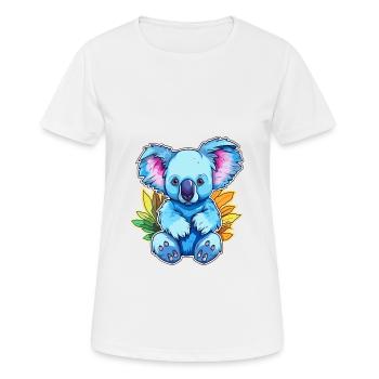 Koala Aquarelle Colorée Dessin Animé Kawaii Animal - T-shirt respirant Femme - blanc - Devant - AI Model Female 172 dark (172cm)