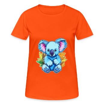 Koala Buntes Aquarell Cartoon Kawaii Tier - Frauen T-Shirt atmungsaktiv - Neonorange - Vorne - AI Model Female 172 dark (172cm)