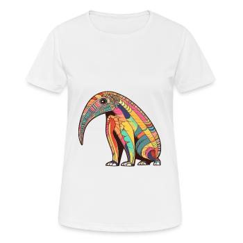 Ameisenbär Bunte Aquarell-Karikatur Kawaii-Tier - Frauen T-Shirt atmungsaktiv - Weiß - Vorne - AI Model Female 172 dark (172cm)