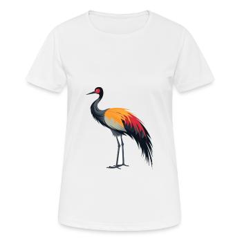 Crane Pet Colorful Watercolor Cartoon Kawaii Anima - Women's Breathable T-Shirt - white - Front - AI Model Female 172 dark (172cm)