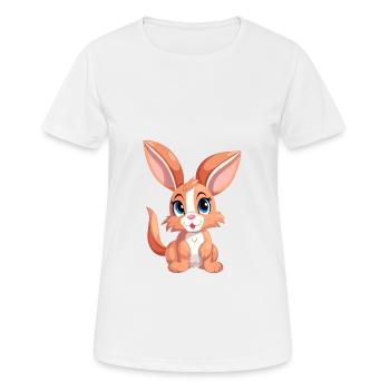 Hase buntes Aquarell Cartoon Kawaii Tier - Frauen T-Shirt atmungsaktiv - Weiß - Vorne - AI Model Female 172 dark (172cm)