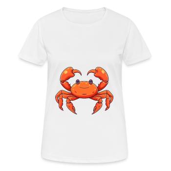 Crab Colorful Watercolor Cartoon Kawaii Animal - Women's Breathable T-Shirt - white - Front - AI Model Female 172 dark (172cm)