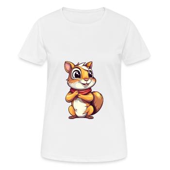 Chipmunk Colorful Watercolor Cartoon Kawaii Animal - Women's Breathable T-Shirt - white - Front - AI Model Female 172 dark (172cm)
