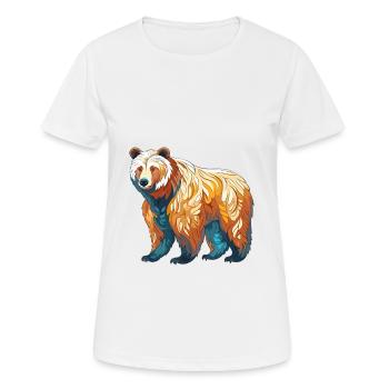 Bear Colorful Watercolor Cartoon Kawaii Animal - Women's Breathable T-Shirt - white - Front - AI Model Female 172 dark (172cm)