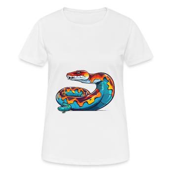 Anaconda Colorful Watercolor Cartoon Kawaii Animal - Women's Breathable T-Shirt - white - Front - AI Model Female 172 dark (172cm)