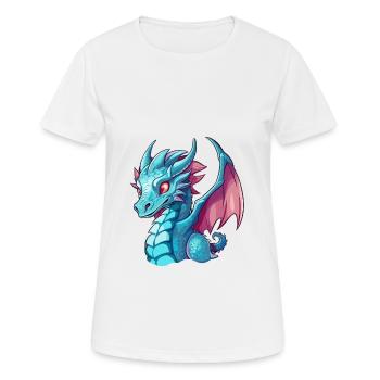 Dragon Colorful Watercolor Cartoon Kawaii Animal - Women's Breathable T-Shirt - white - Front - AI Model Female 172 dark (172cm)
