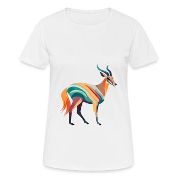 Antilope Aquarelle Colorée Dessin Animé Kawaii Animal - T-shirt respirant Femme - blanc - Devant - AI Model Female 172 dark (172cm)