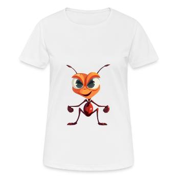 Ant Colorful Watercolor Cartoon Kawaii Animal - Women's Breathable T-Shirt - white - Front - AI Model Female 172 dark (172cm)