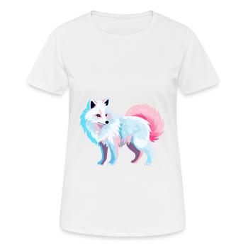 Arktisfuchs Bunte Aquarell-Karikatur Kawaii Anim - Frauen T-Shirt atmungsaktiv - Weiß - Vorne - AI Model Female 172 dark (172cm)