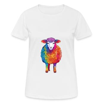 Schaf Buntes Aquarell Cartoon Kawaii Tier - Frauen T-Shirt atmungsaktiv - Weiß - Vorne - AI Model Female 172 dark (172cm)